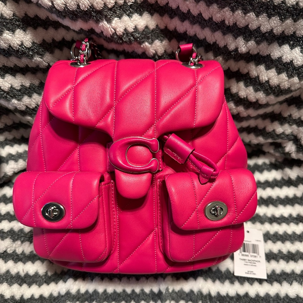 Coach Dragonfruit Quilted Tabby Backpack
